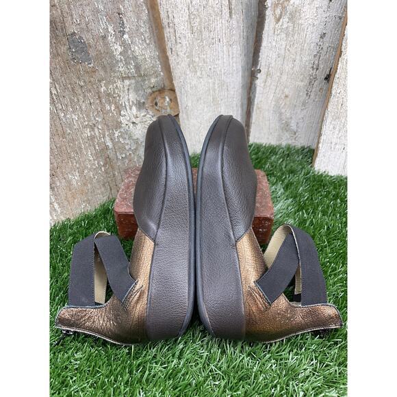 FLY London Bane Brown Copper Leather Platform Ballet Shoes EU38 US Women's 7.5-8 - Picture 8 of 9